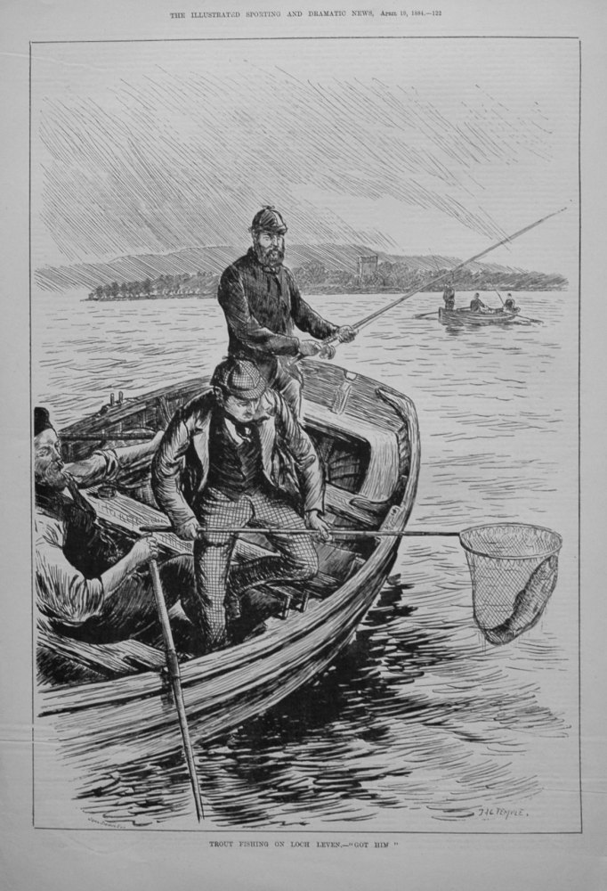 Trout Fishing on Loch Leven.- "Got Him" 