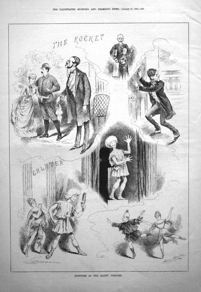 Sketches at the Gaiety Theatre. 1884.