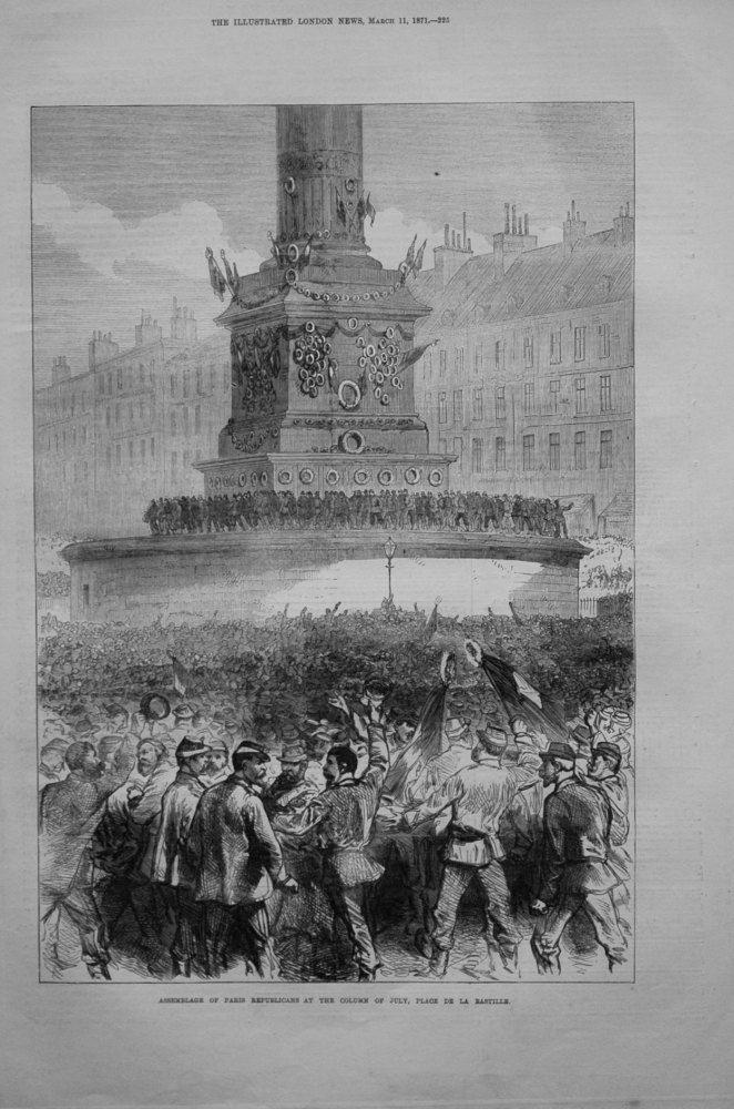 Assemblage of Paris Republicans at the Column of July, Place De La Bastille.