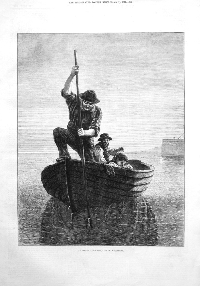 "Spearing Flounders," by H. Maccallum. 1871