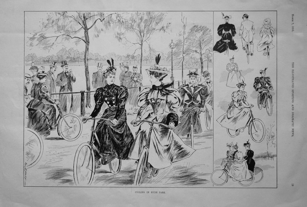 Cycling in Hyde Park. 1896