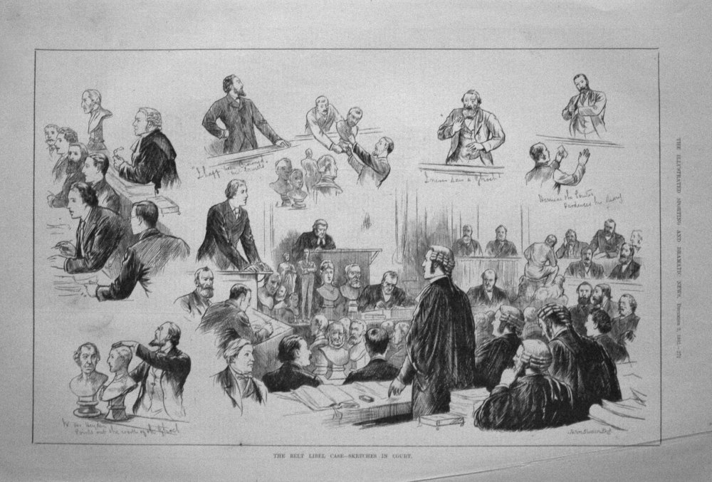 The Belt Libel Case - Sketches in Court. 1882