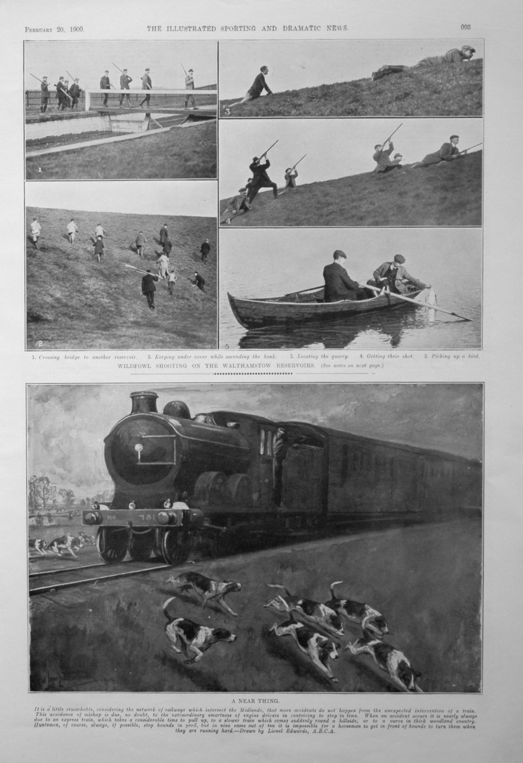 Wildfowl Shooting on the Walthamstow Reservoirs. 1909