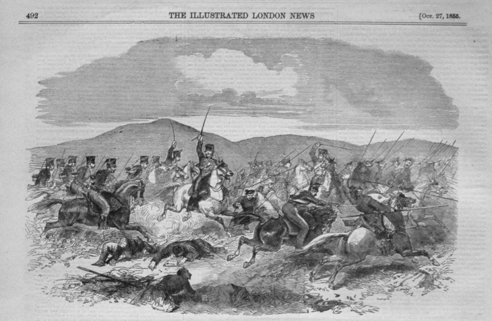 Conflict between the 10th Hussars and Cossacks, at Kertch. 1855.