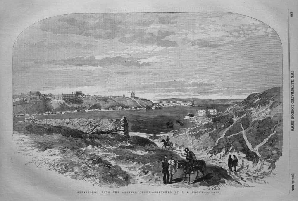 Sebastopol, from the Arsenal Creek. - Sketched by J.A. Crowe. 1855