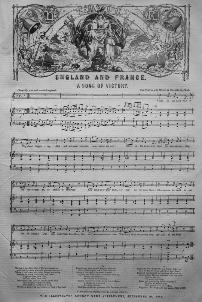 Sebastopol. England and France. A Song of Victory. 1855