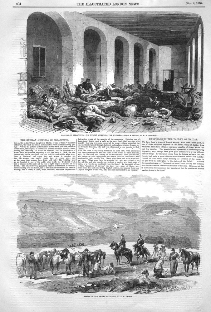 Hospital in Sebastopol.- Dr. Durgan Attending the Wounded. 1855