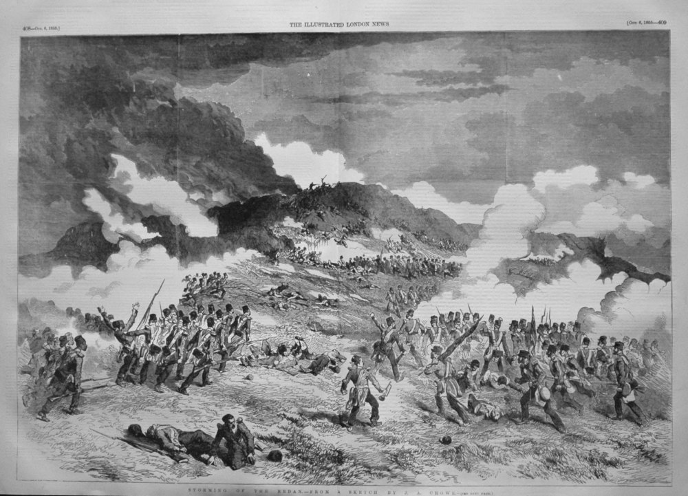 Storming of the Redan.- From a Sketch by J.A. Crowe. 1855
