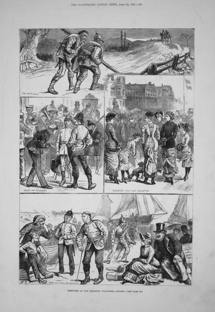 Sketches at the Brighton Volunteer Review. 1881