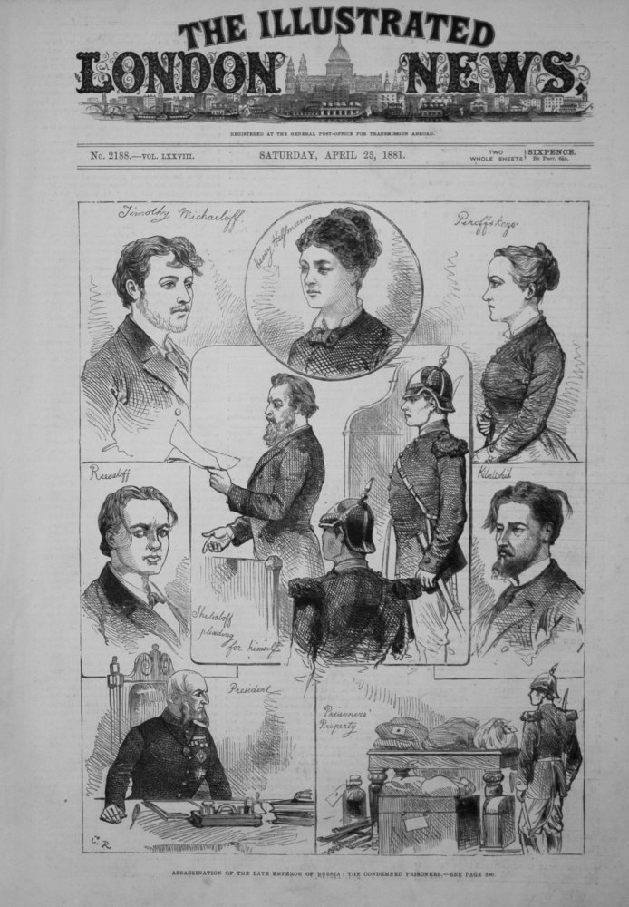 Assassination of the Late Emperor of Russia : The Condemned Prisoners. 1881