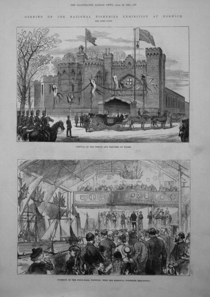 Opening of the National Fisheries Exhibition Norwich. 1881