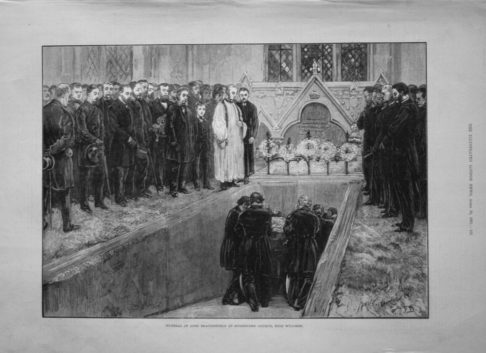 Funeral of Lord Beaconsfield at Hughenden Church, High Wycombe. 1881