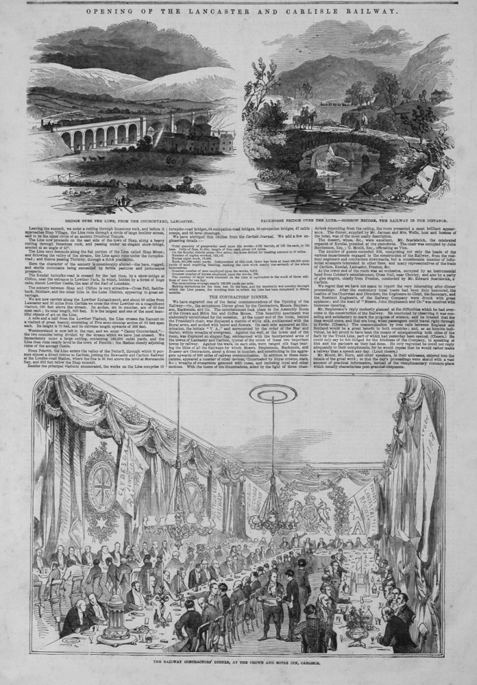 Opening of the Lancaster and Carlisle Railway. 1846