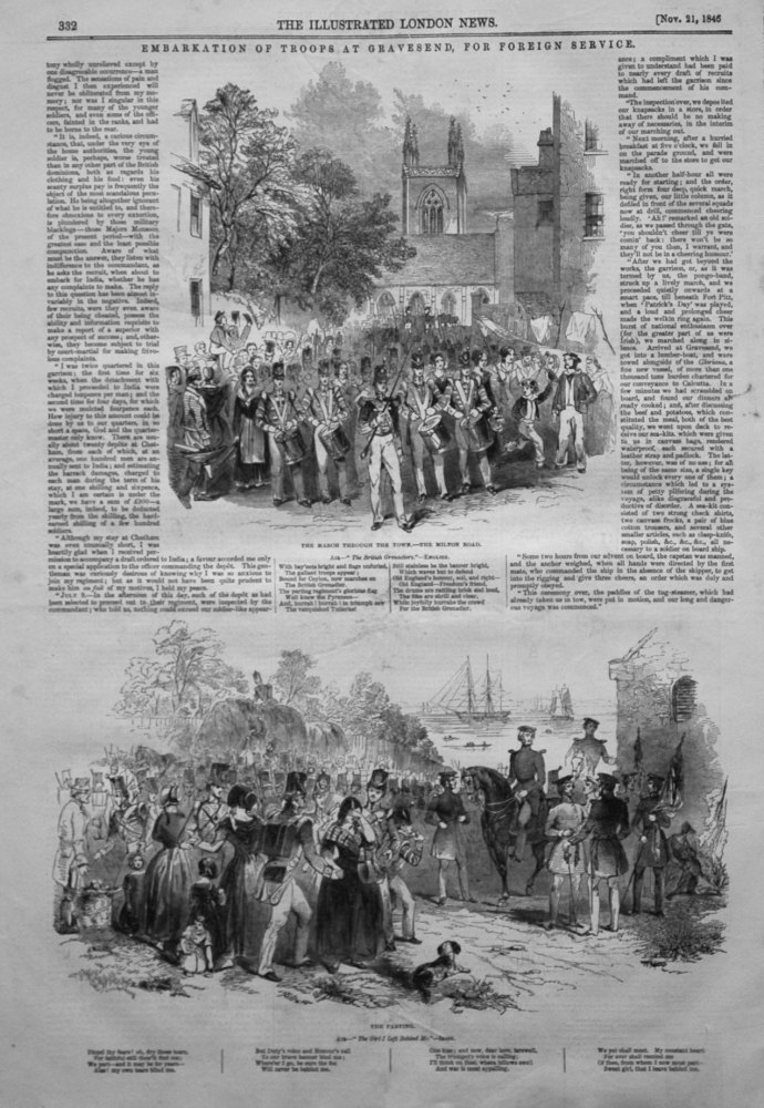Embarkation of Troops at Gravesend, for Foreign Service. 1846