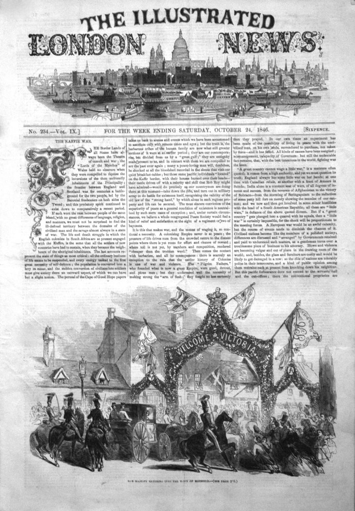 Illustrated London News,  October 24th 1846.