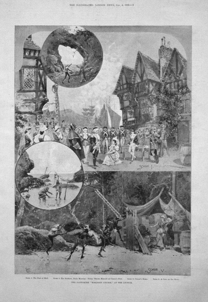 The Pantomime "Robinson Crusoe," at the Lyceum. 1896
