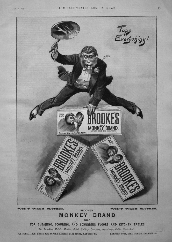 Brooke's Monkey Brand Soap. 1896