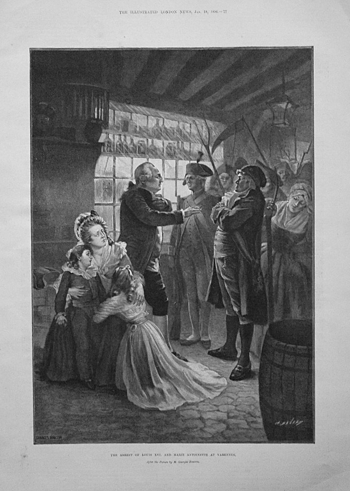 The Arrest of Louis XVI. and Marie Antoinette at Varennes. 1896