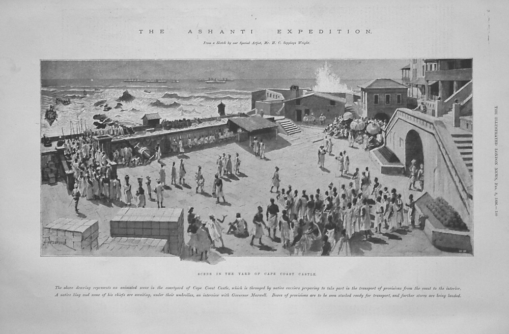 The Ashanti Expedition. Scene in the Yard of Cape Coast Castle. 