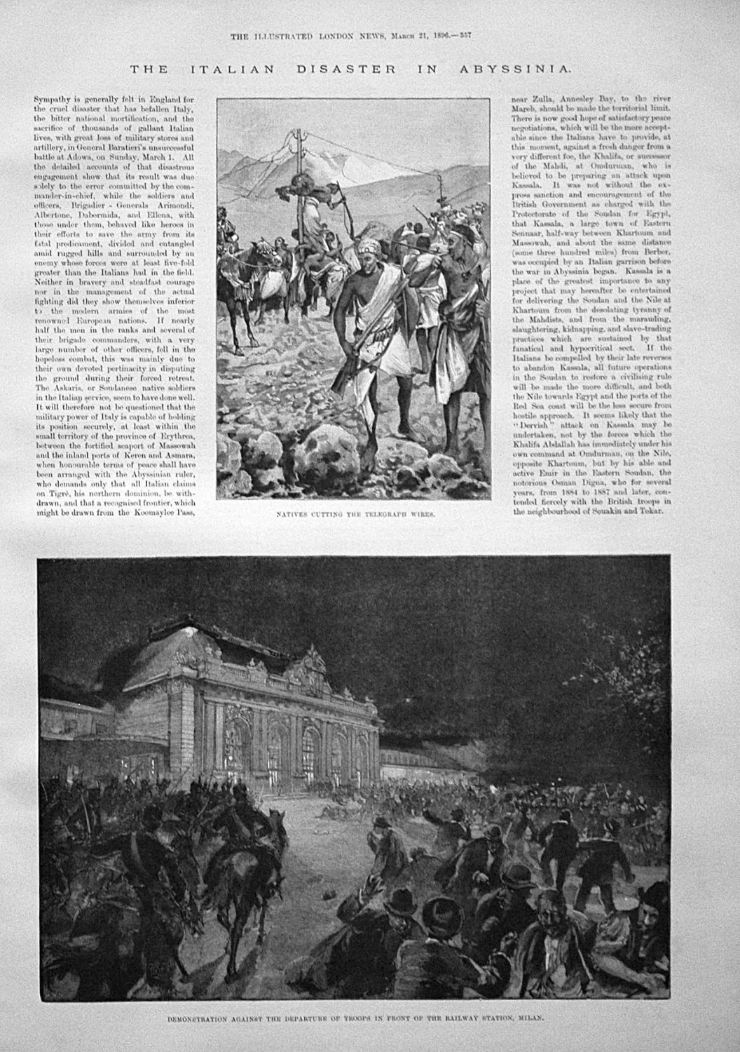 The Italian Disaster in Abyssinia. 1896