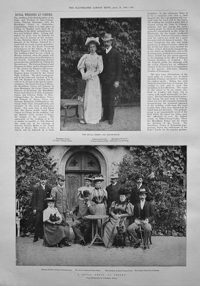 Royal Wedding at Coburg. 1896