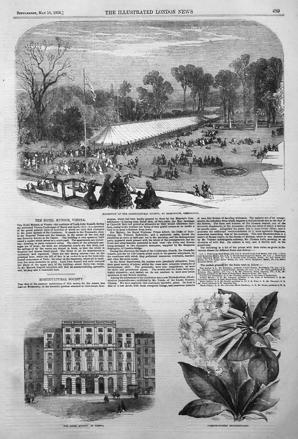 Exhibition of the Horticultural Society, at Gore-House, Kensington. 1855