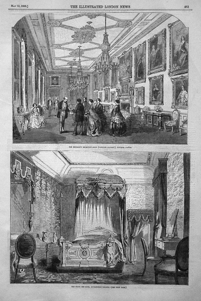 The Emperor's Reception-Room (Vandyke Gallery), Windsor Castle. 1855