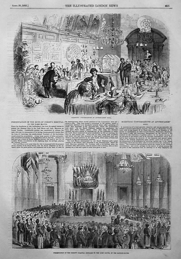 Presentation of the Christ's Hospital Scholars to the Lord Mayor, at the Mansion House.. 1855