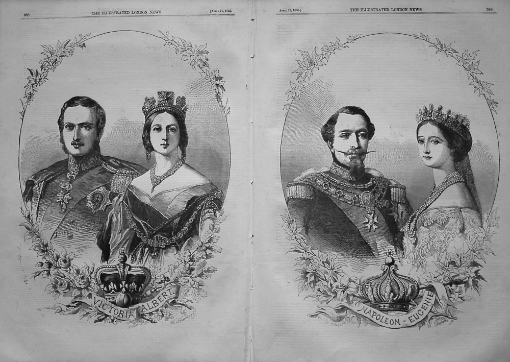 Victoria and Albert, and Napoleon and Eugenie. 1855