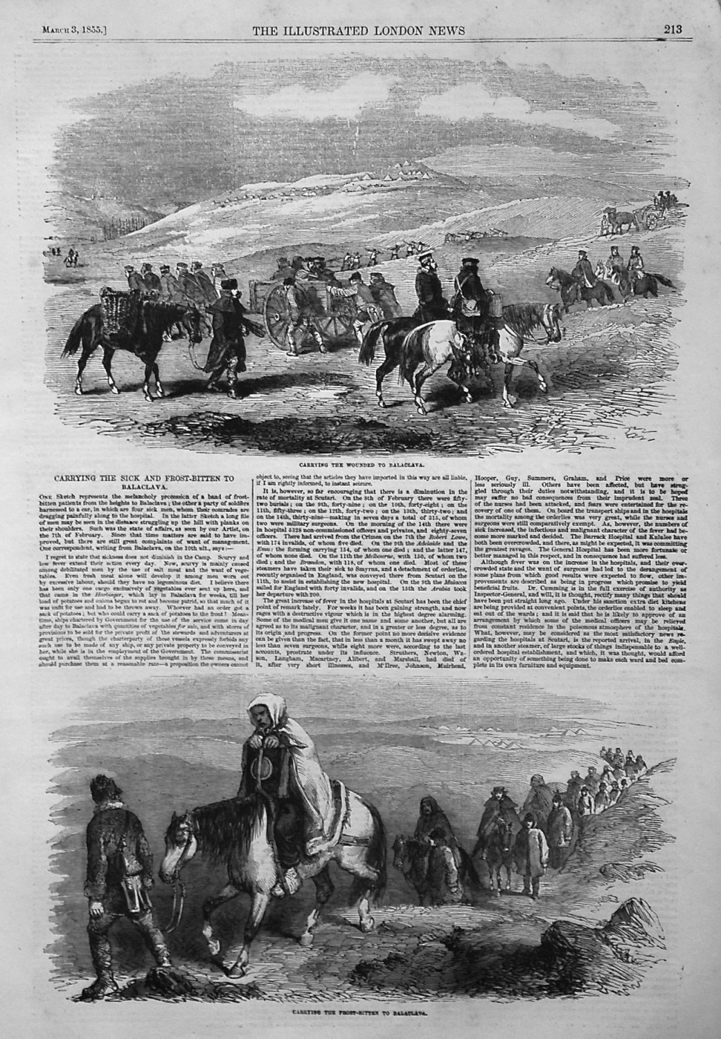 Carrying the Sick and Frost-Bitten to Balaclava. 1855