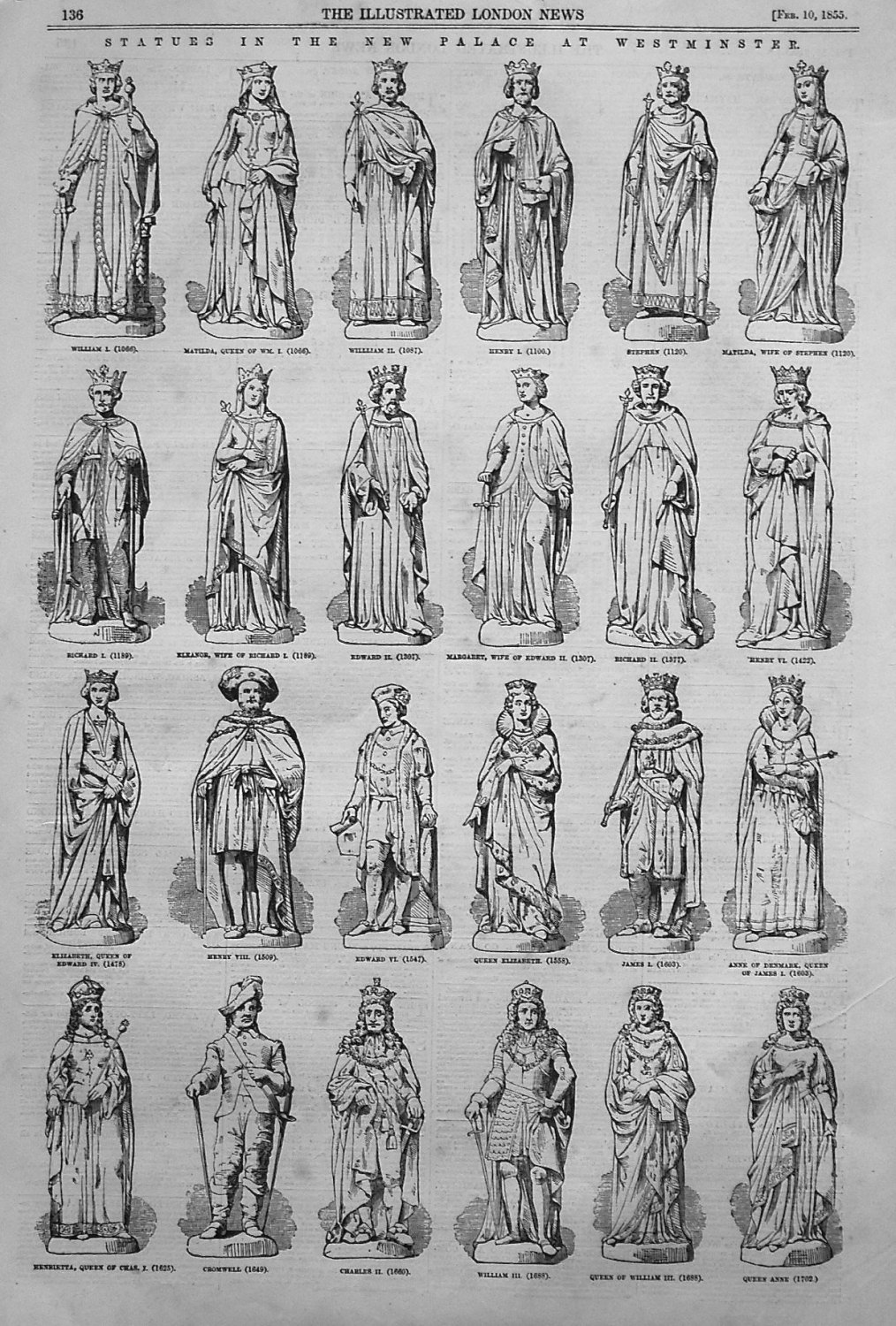 Statues in the New Palace at Westminster. 1855