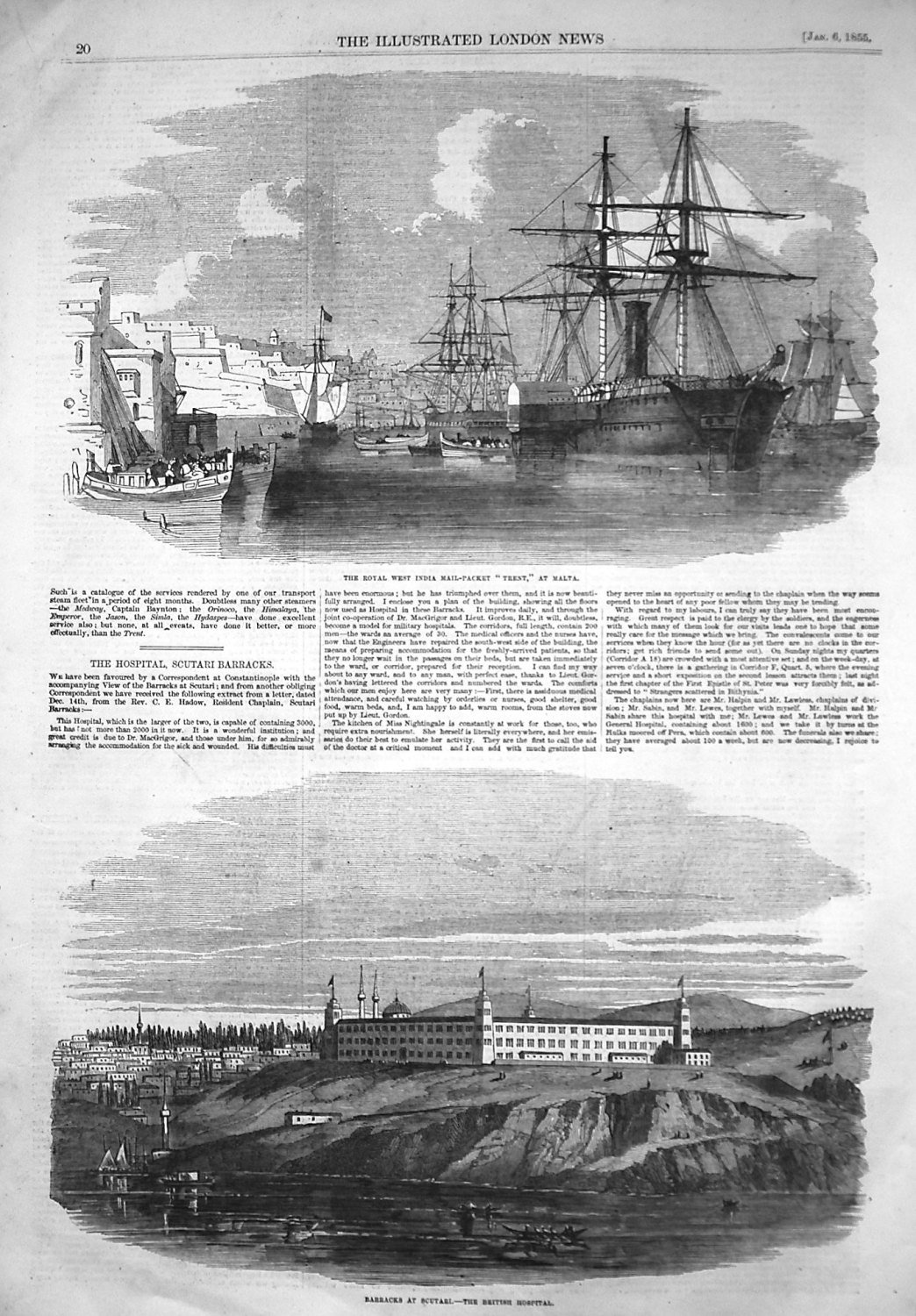 Barracks at Scutari. - The British Hospital. 1855