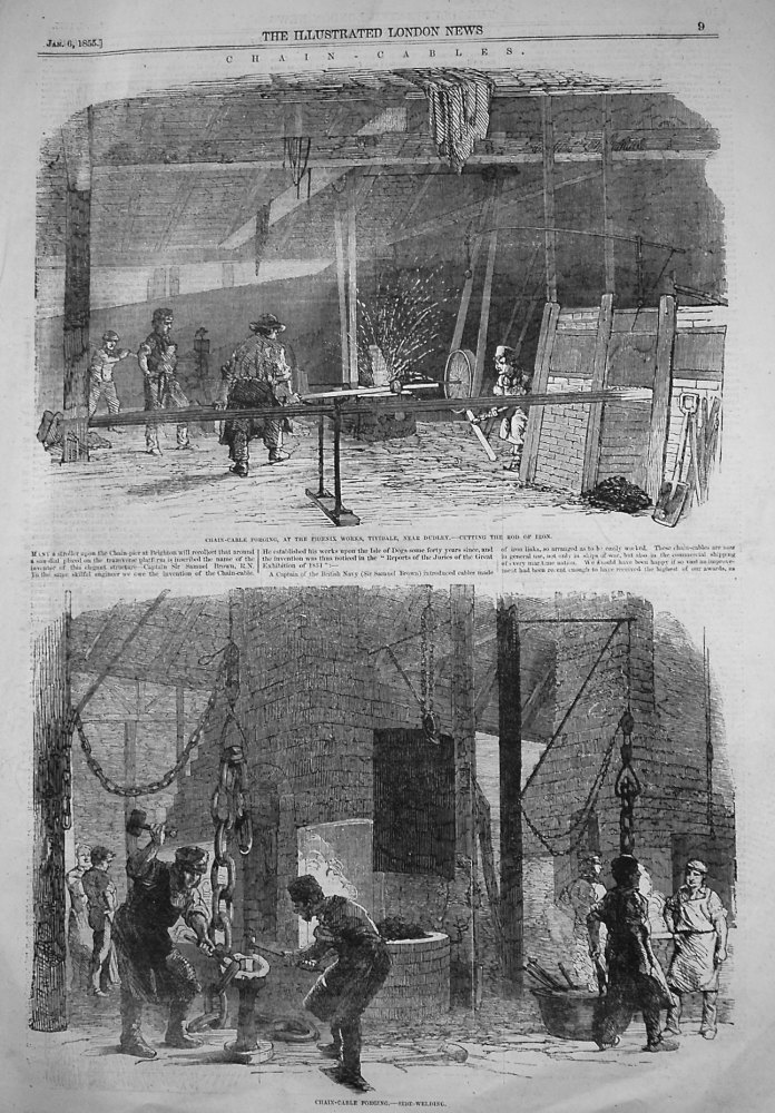 Chain-Cable Forging, at the Phoenix Works, Tividale, Near Dudley. 1855