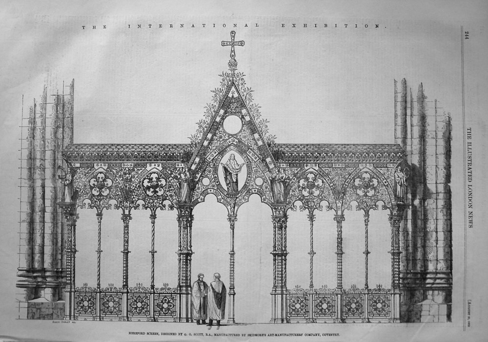 Hereford Screen, Designed by G.G. Scott, R.A. Manufactured by Skidmore's Art-Manufacturers' Company, Coventry. 1862