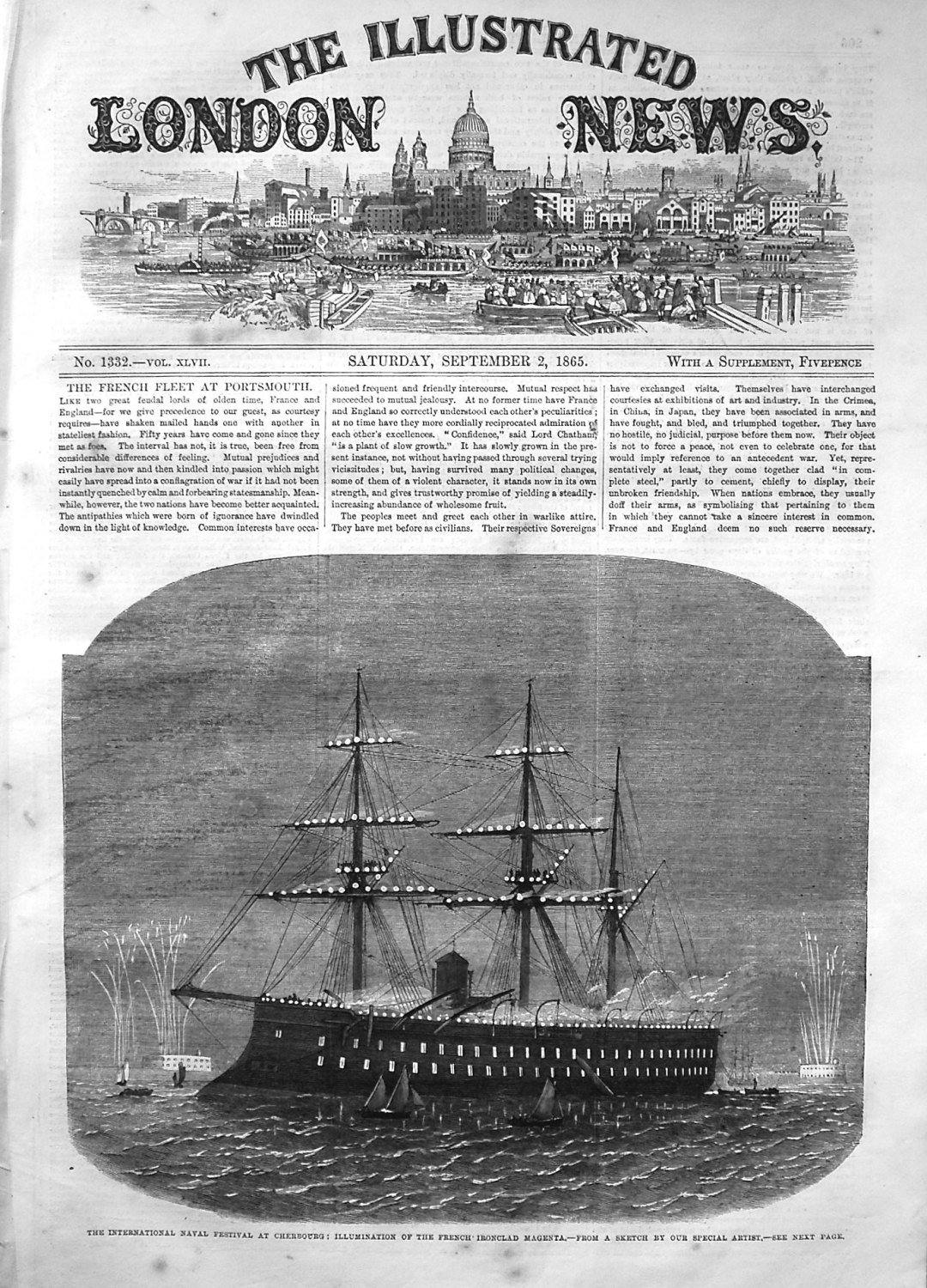 Illustrated London News September 2nd 1865.
