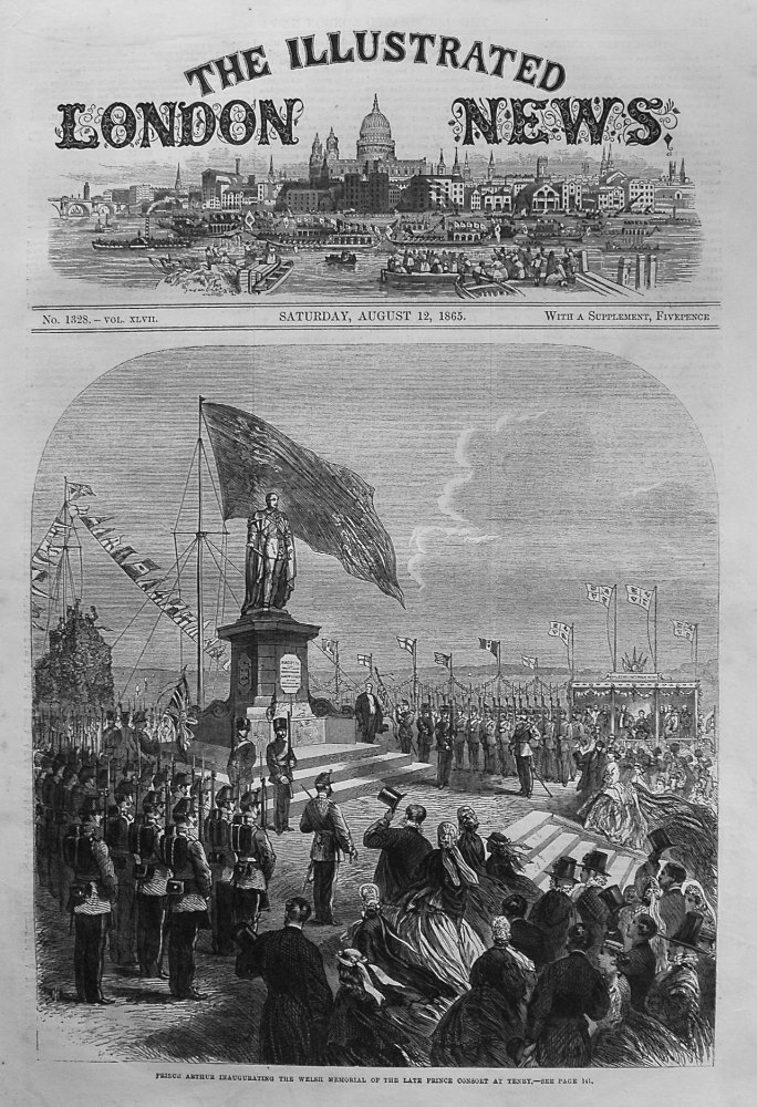 Prince Arthur Inaugurating the Welsh memorial of the Late Prince Consort at Tenby. 1865