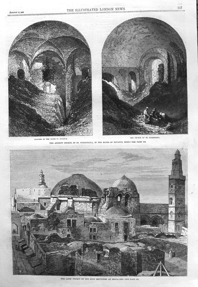The Ancient Church of St. Pudentiana, in the Baths of Novatus, Rome. 1865