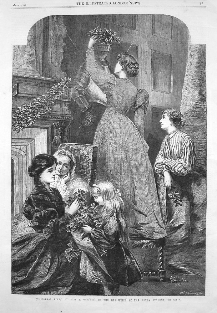 "Christmas Time," by Miss E. Osborne, in the Exhibition of the Royal Academy. 1865