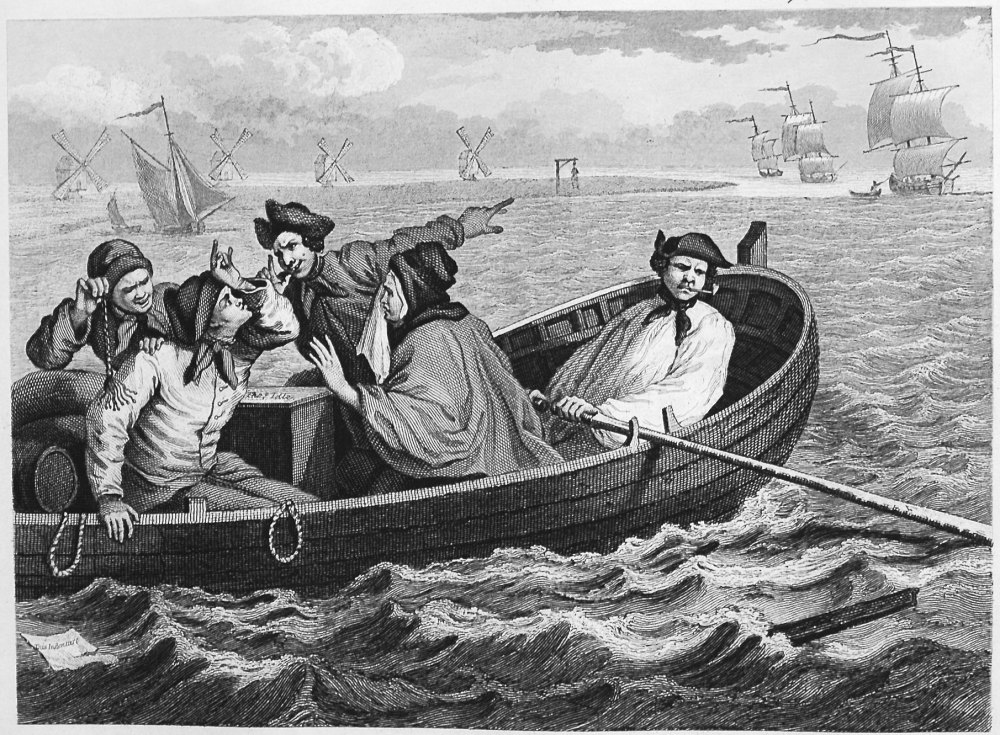 Industry and Idleness. Plate 5. The Idle 'Prentice Turn'd Away and Sent to Sea.