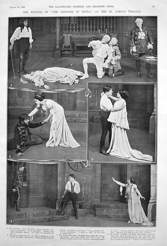 The Revival of "The Prisoner of Zenda," at the St. James's Theatre. 1909