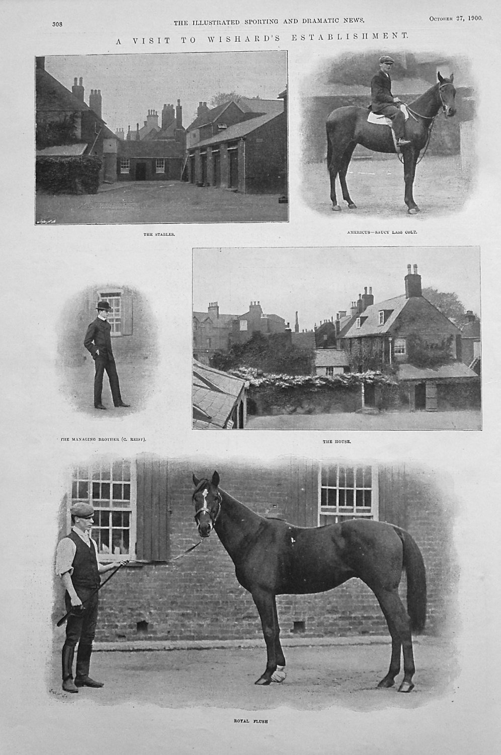 A Visit to Wishard's Establishment. (Horse Racing). 1900