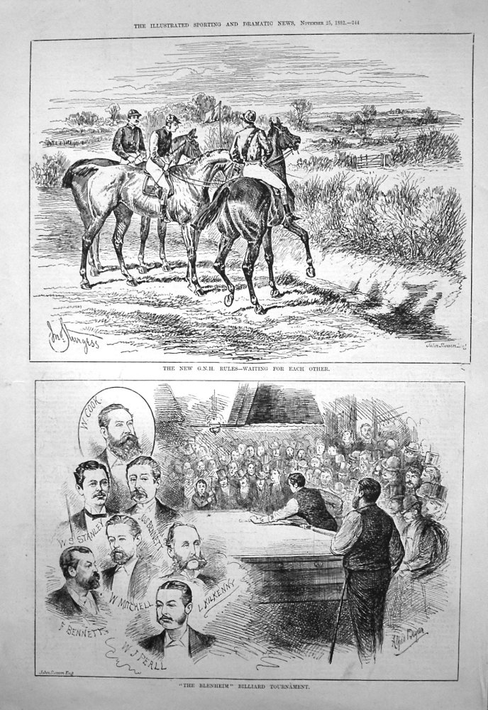 "The Blenheim" Billiard Tournament. 1882.