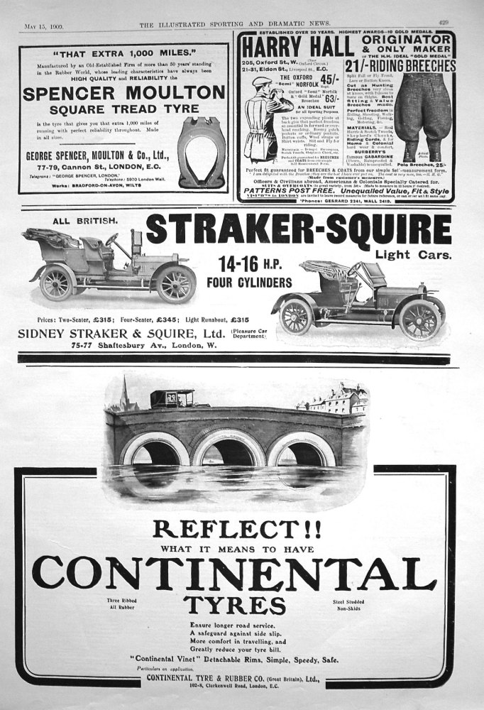 Adverts. Illustrated Sporting and Dramatic News May 15th 1909.