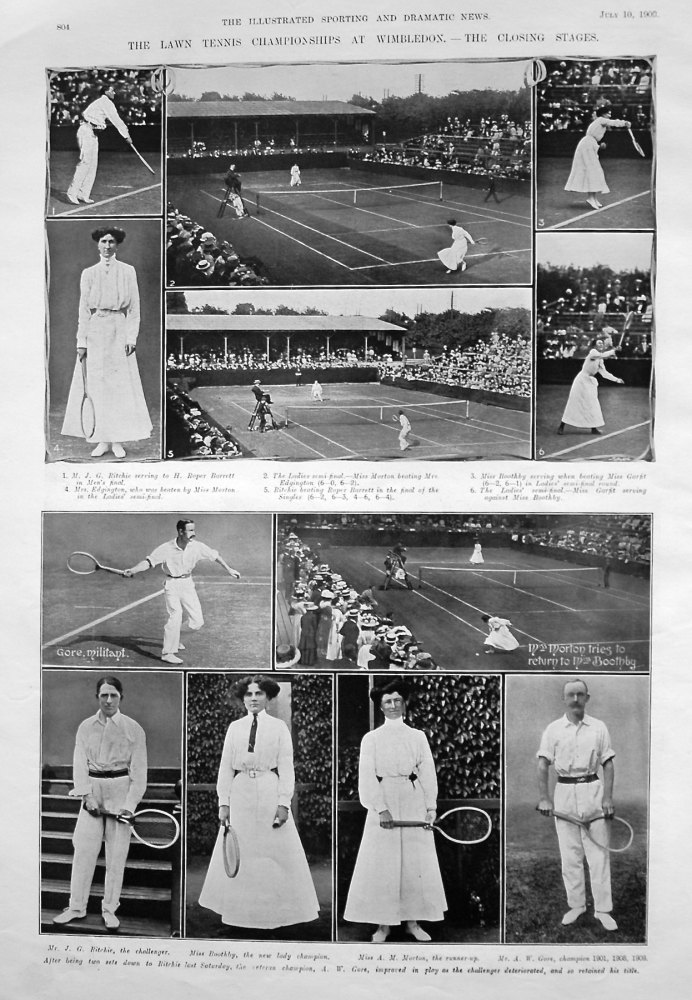 Lawn Tennis Championships at Wimbledon. - The Closing Stages. 1909