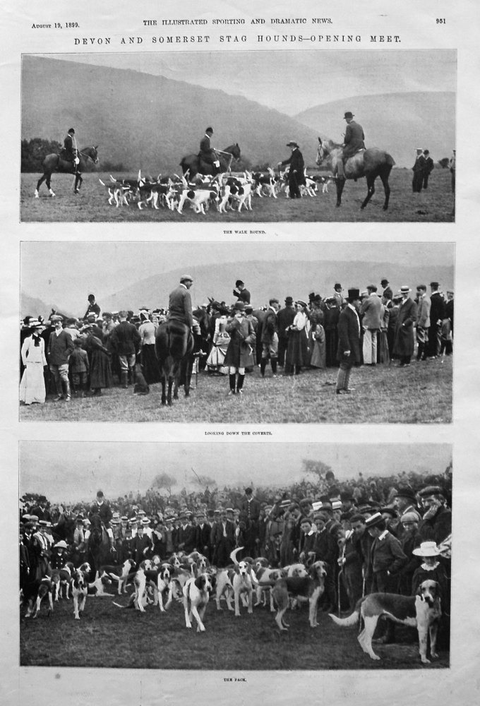 Devon and Somerset Stag Hounds - Opening Meet. 1899