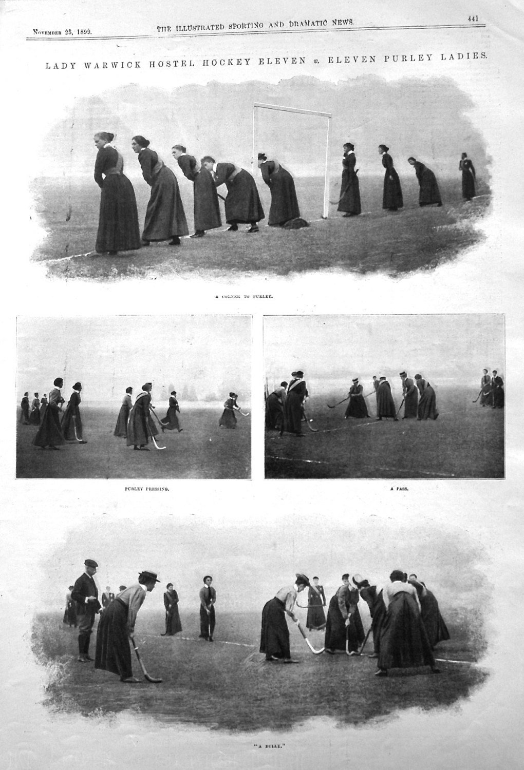 Lady Warwick Hostel Hockey Eleven v. Eleven Purley Ladies. 1899.