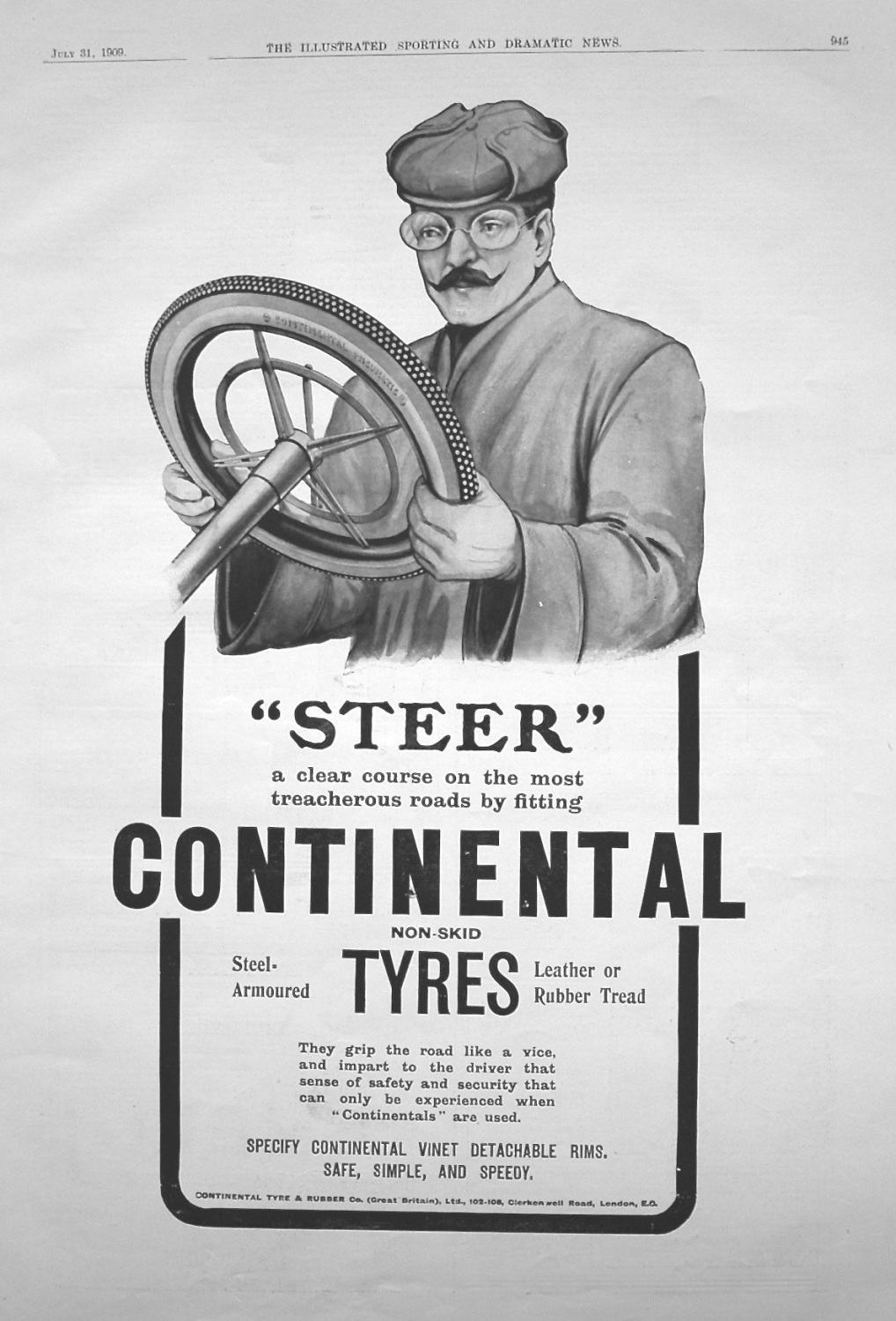 Continental Tyres. 1909