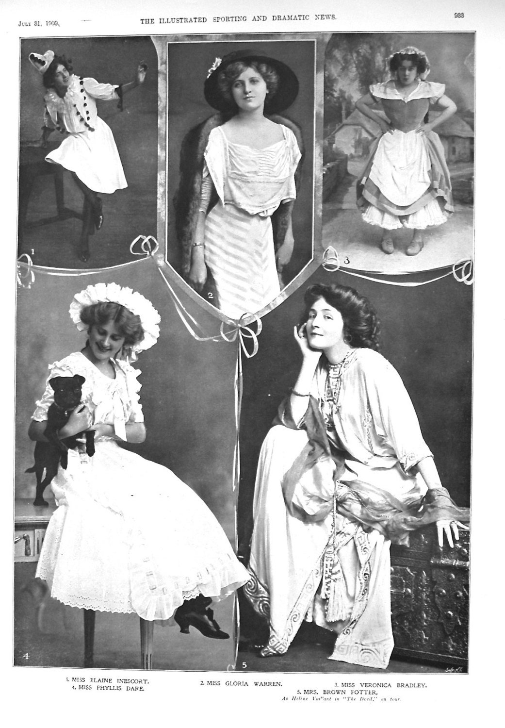 Actresses from the Stage July 1909.