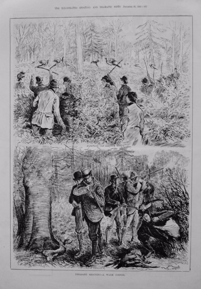 Pheasant Shooting - A Warm Corner. 1882