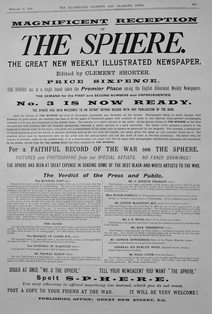 The Sphere Newspaper. 1900